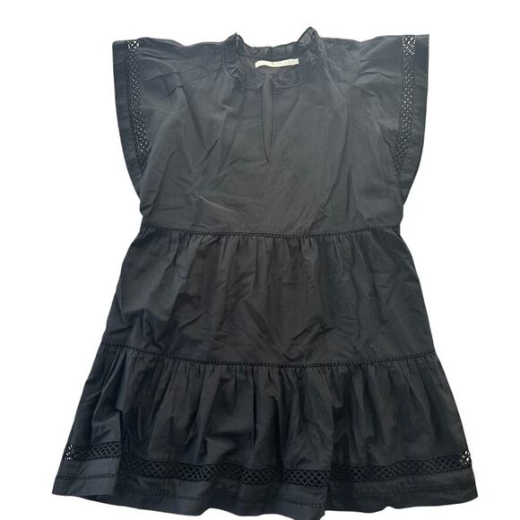 Marie Oliver Day Dress Black Size Medium Babydoll Silk Cotton Loose Fit - Picture 2 of 7